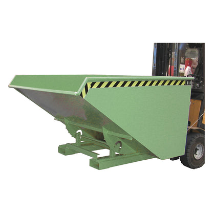 Tilting skip incl. roll-off mechanism, capacity 1.2 m³, LxWxH 1720 x 1070 x 1103 mm, green.