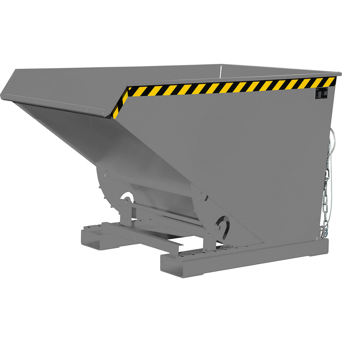 Tilting skip incl. roll-off mechanism, capacity 1.2 m³, LxWxH 1720 x 1070 x 1103 mm, grey.