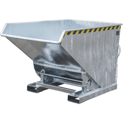 Tilting skip incl. roll-off mechanism, capacity 1.2 m³, LxWxH 1720 x 1070 x 1103 mm, hot dip galvanised.