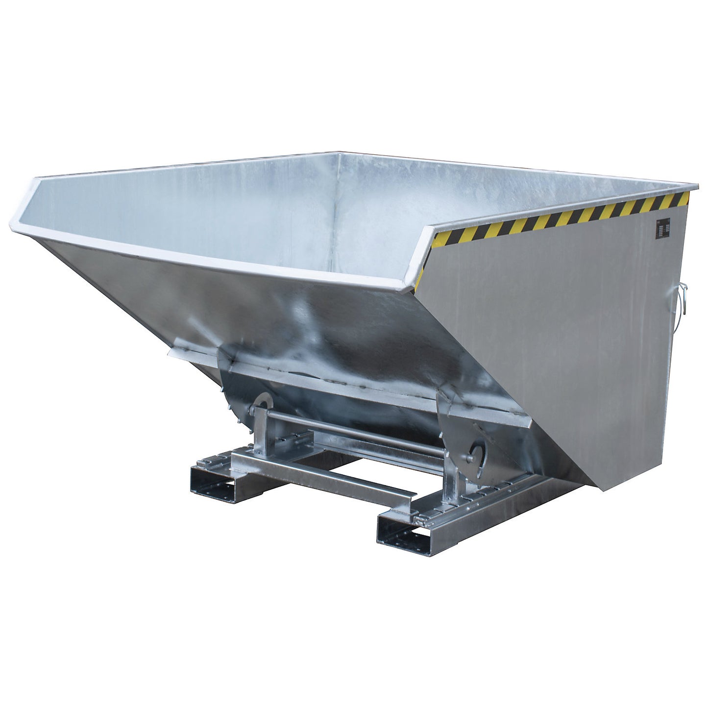 Tilting skip incl. roll-off mechanism, capacity 1.7 m³, LxWxH 1720 x 1570 x 1103 mm, hot dip galvanised.
