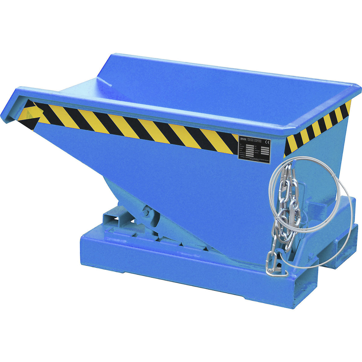 Tilting skip incl. roll-off mechanism, capacity 0.15 m³, LxWxH 960 x 640 x 550 mm, blue.
