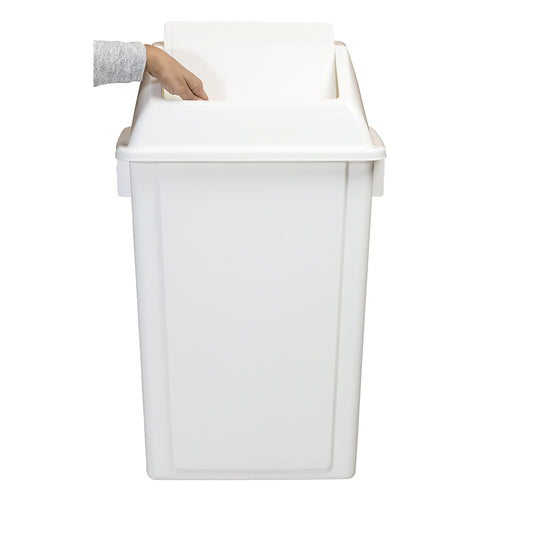 Swing bin, capacity 60 l, white, with wall mount.
