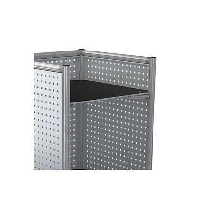 TOWER shelf truck made of aluminium profile, LxWxH 724 x 724 x 1700 mm, max. load 350 kg.