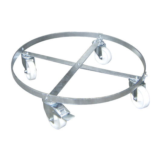 Drum roller, zinc plated, for drums up to Ø 600 mm, loading height 162 mm.