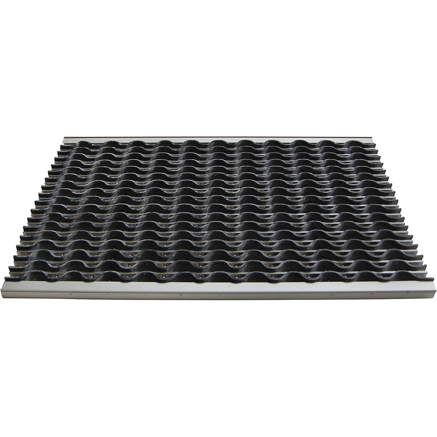 Aluminium dirt-trapping system EAZYCARE WAVE, rubber insert, LxW 585 x 385 mm.