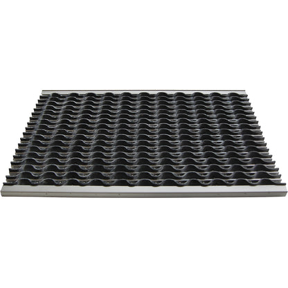 Aluminium dirt-trapping system EAZYCARE WAVE, rubber insert, LxW 585 x 385 mm.