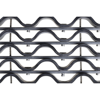 Aluminium dirt-trapping system EAZYCARE WAVE, rubber insert, LxW 985 x 985 mm.