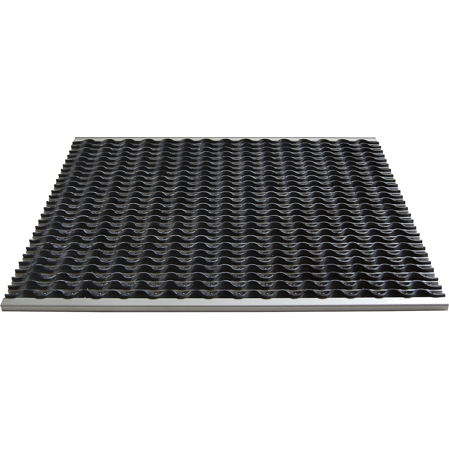 Aluminium dirt-trapping system EAZYCARE WAVE, rubber insert, LxW 785 x 585 mm.