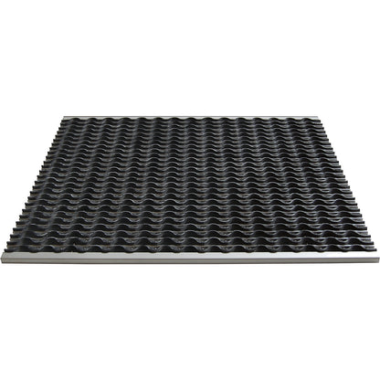 Aluminium dirt-trapping system EAZYCARE WAVE, rubber insert, LxW 785 x 585 mm.