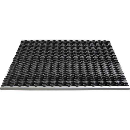 Aluminium dirt-trapping system EAZYCARE WAVE, rubber insert, LxW 785 x 585 mm.
