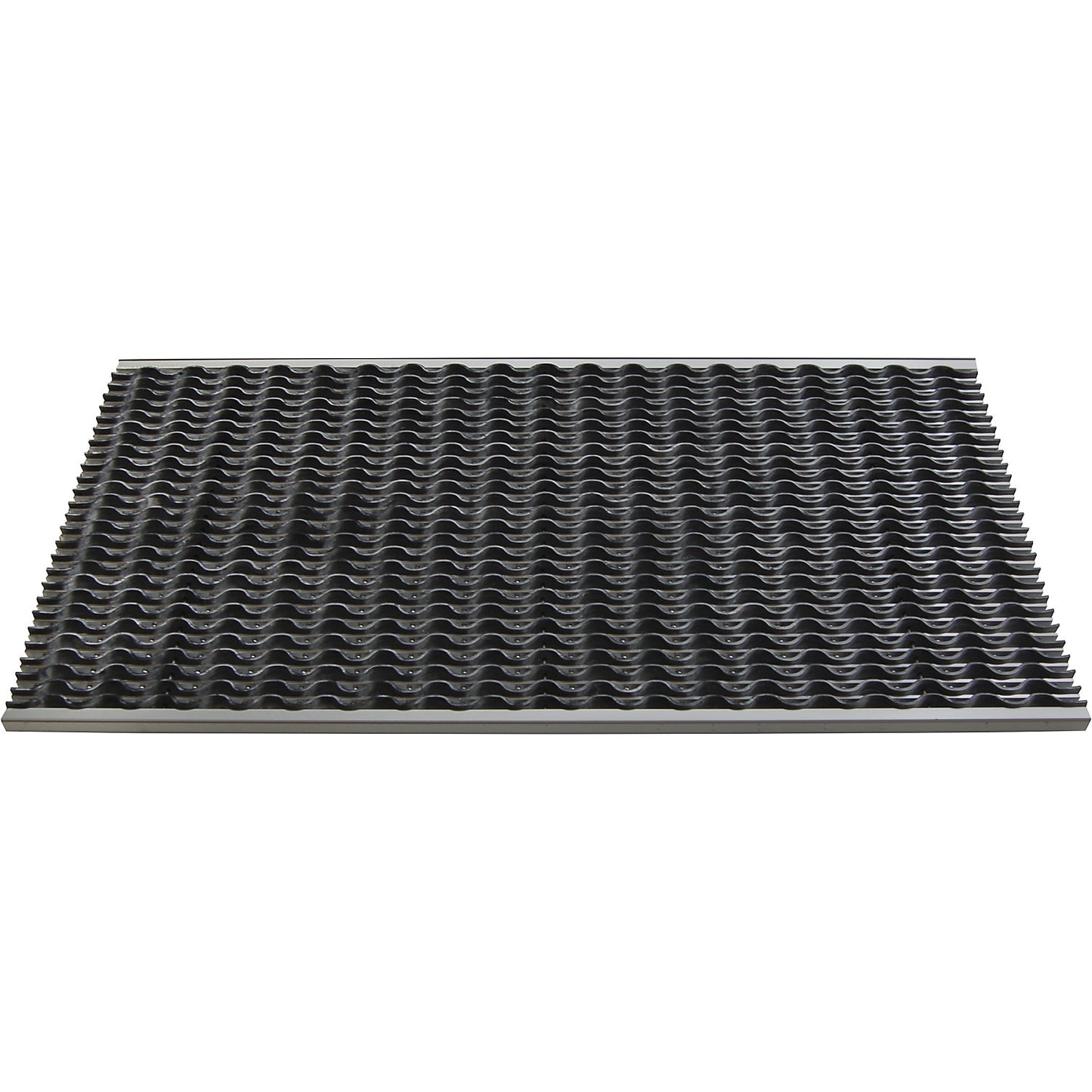 Aluminium dirt-trapping system EAZYCARE WAVE, rubber insert, LxW 985 x 585 mm.