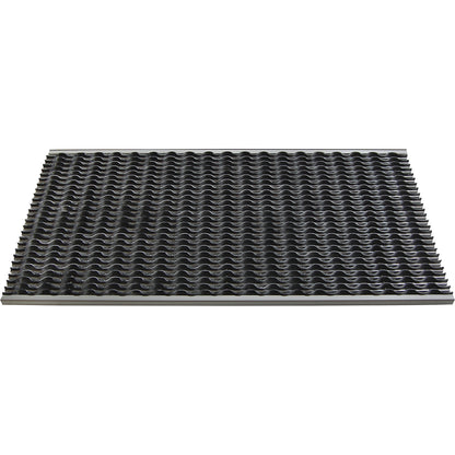 Aluminium dirt-trapping system EAZYCARE WAVE, rubber insert, LxW 985 x 585 mm.