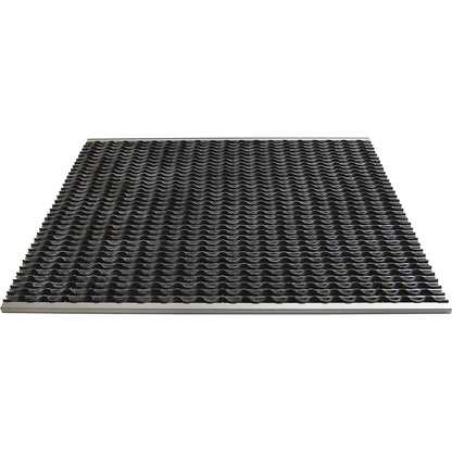 Aluminium dirt-trapping system EAZYCARE WAVE, rubber insert, LxW 985 x 785 mm.