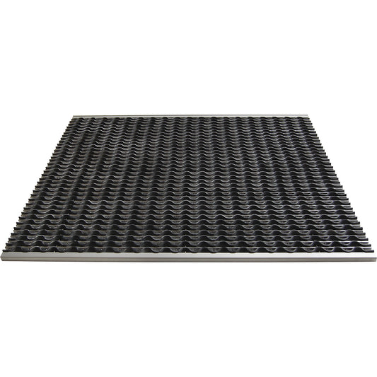 Aluminium dirt-trapping system EAZYCARE WAVE, rubber insert, LxW 985 x 785 mm.