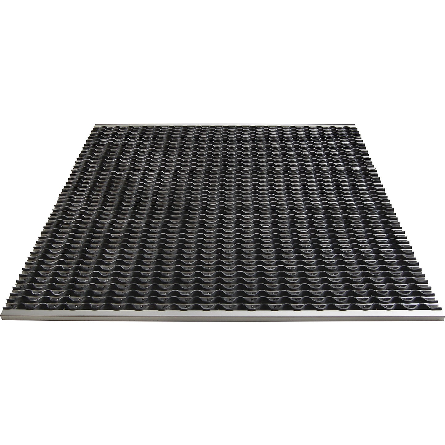 Aluminium dirt-trapping system EAZYCARE WAVE, rubber insert, LxW 985 x 985 mm.