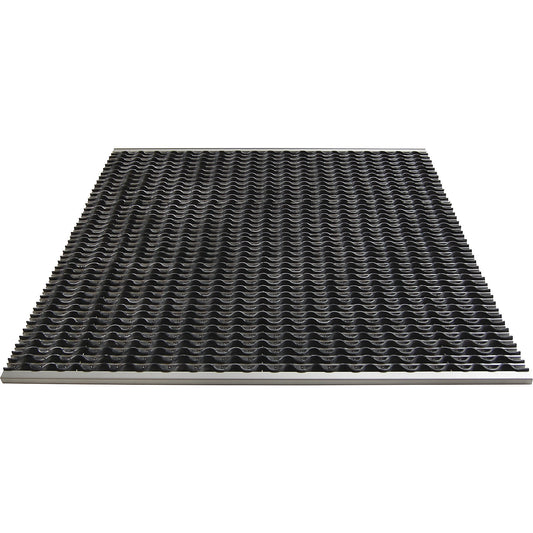 Aluminium dirt-trapping system EAZYCARE WAVE, rubber insert, LxW 985 x 985 mm.