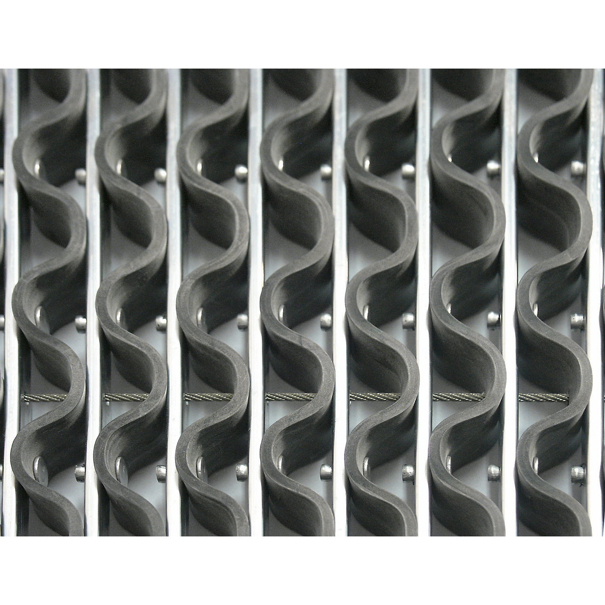 Aluminium dirt-trapping system EAZYCARE WAVE, rubber insert, LxW 985 x 585 mm.