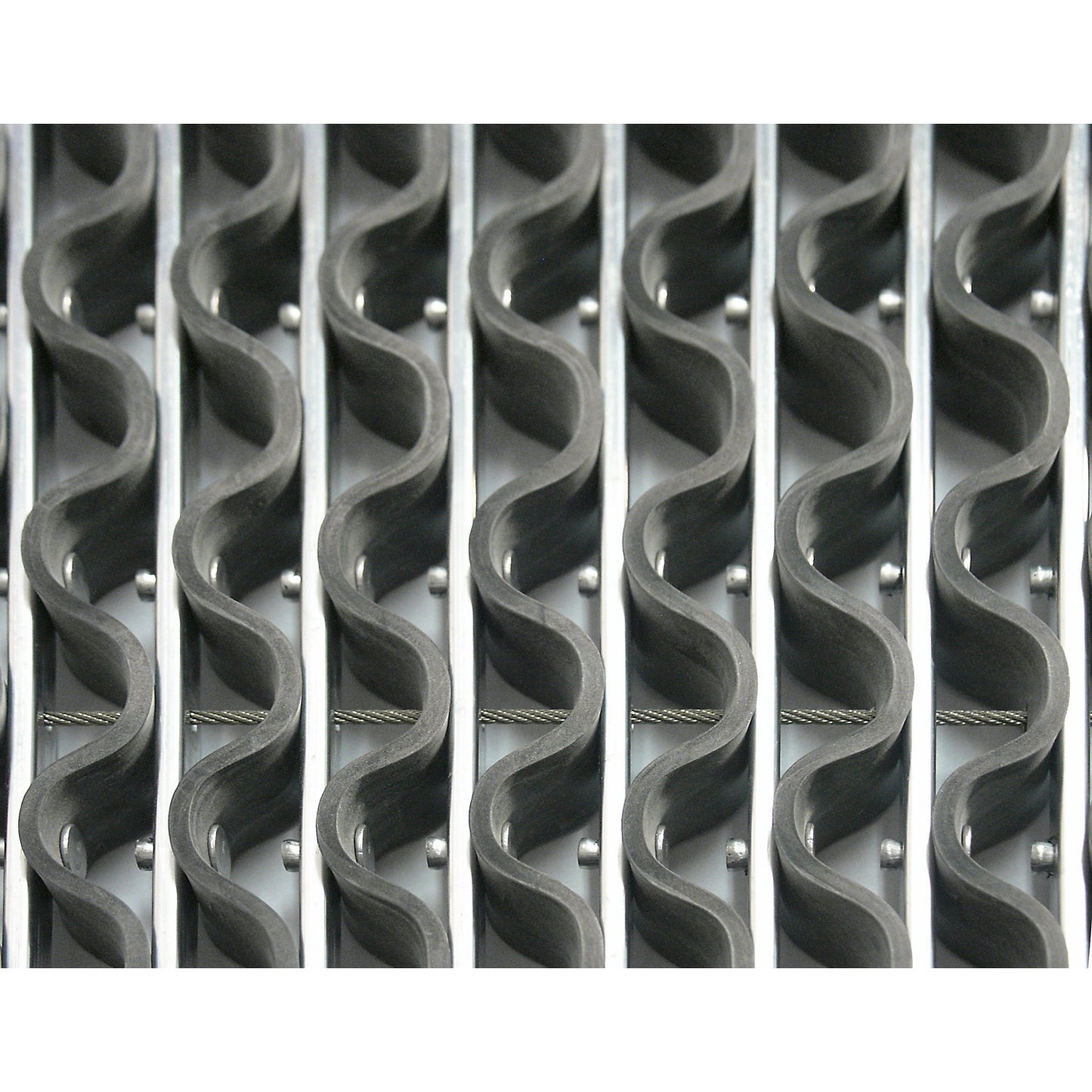Aluminium dirt-trapping system EAZYCARE WAVE, rubber insert, LxW 985 x 985 mm.