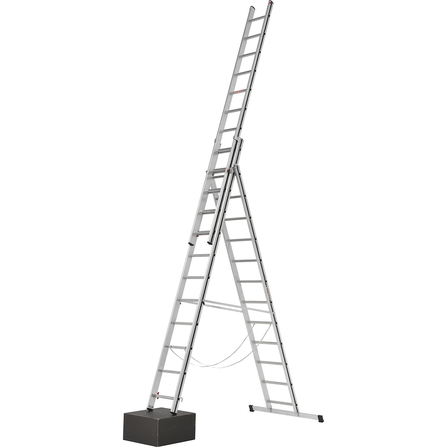 Aluminium multi-purpose ladder, entry level model, 3 x 12 rungs, max. working height 8.71 m.
