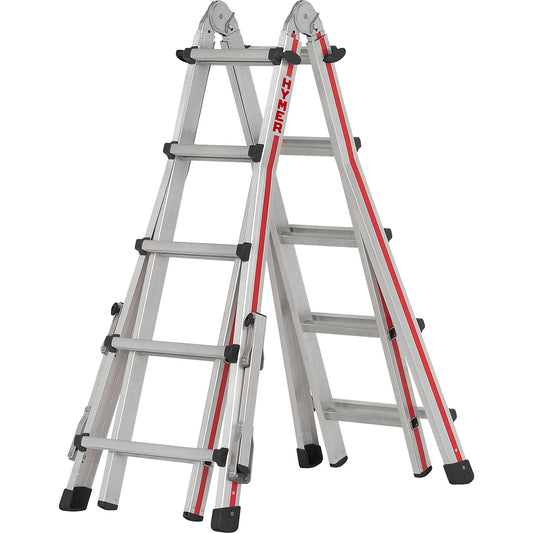 Telescopic ladder, SC 40, with fold out cross arms, 4 x 5 rungs.