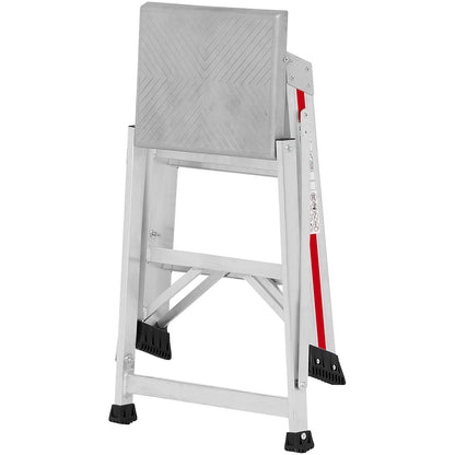 Aluminium folding steps, single sided access, 3 steps, platform height 620 mm.