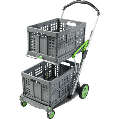 CLAX folding truck, with 46 l folding box, Green edition.