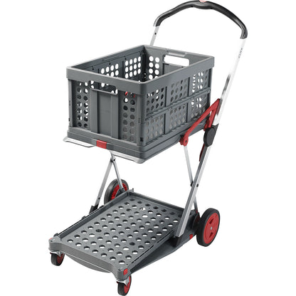CLAX folding truck, with 46 l folding box, Red edition.