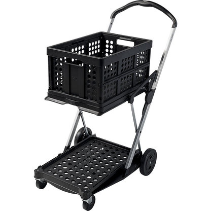 CLAX folding truck, with 46 l folding box, Black edition.