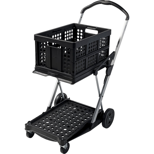 CLAX folding truck, with 46 l folding box, Black edition.