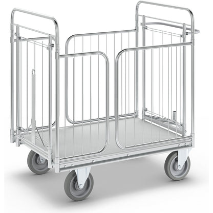 Trolley with panels on four sides, internal length 1000 mm, LxWxH 1200 x 750 x 1180 mm.