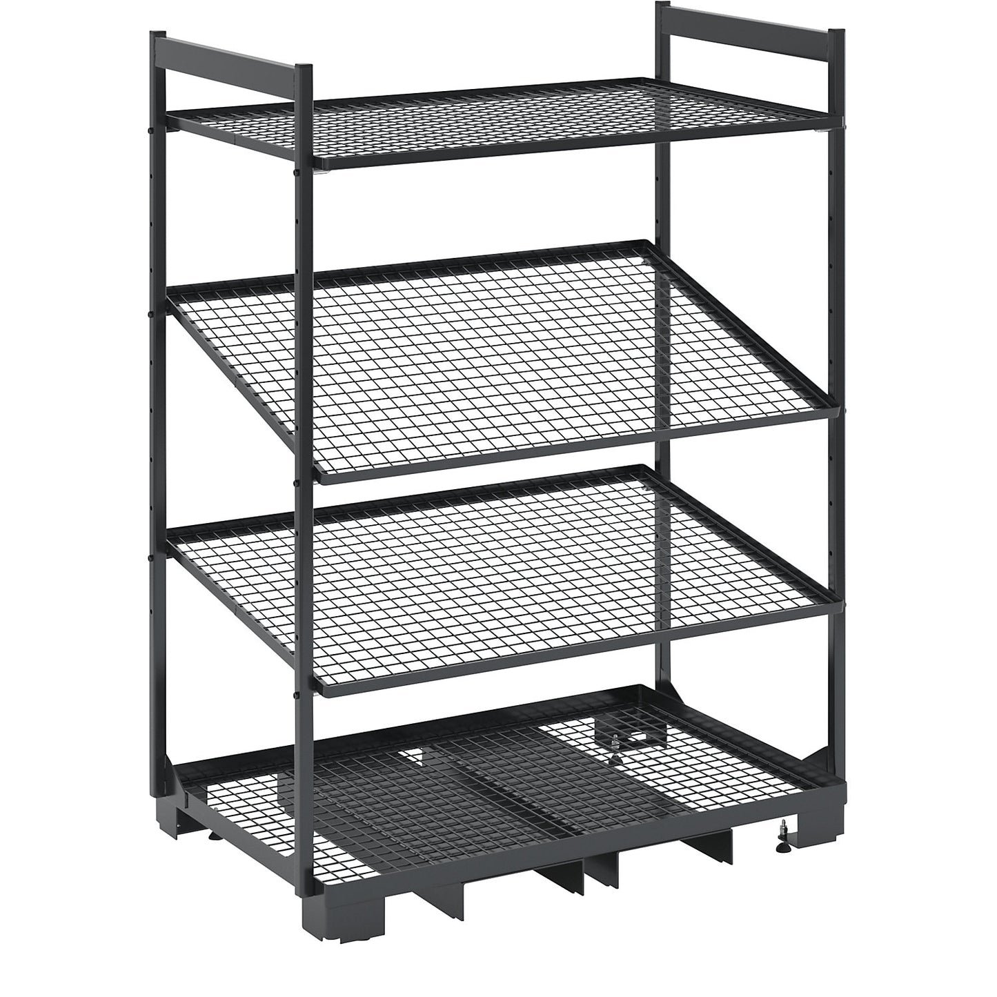 Mobile Kanban shelf unit, LxWxH 1280 x 810 x 1705 mm, max. load 500 kg.