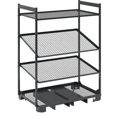 Mobile Kanban shelf unit, LxWxH 1280 x 810 x 1705 mm, max. load 500 kg.