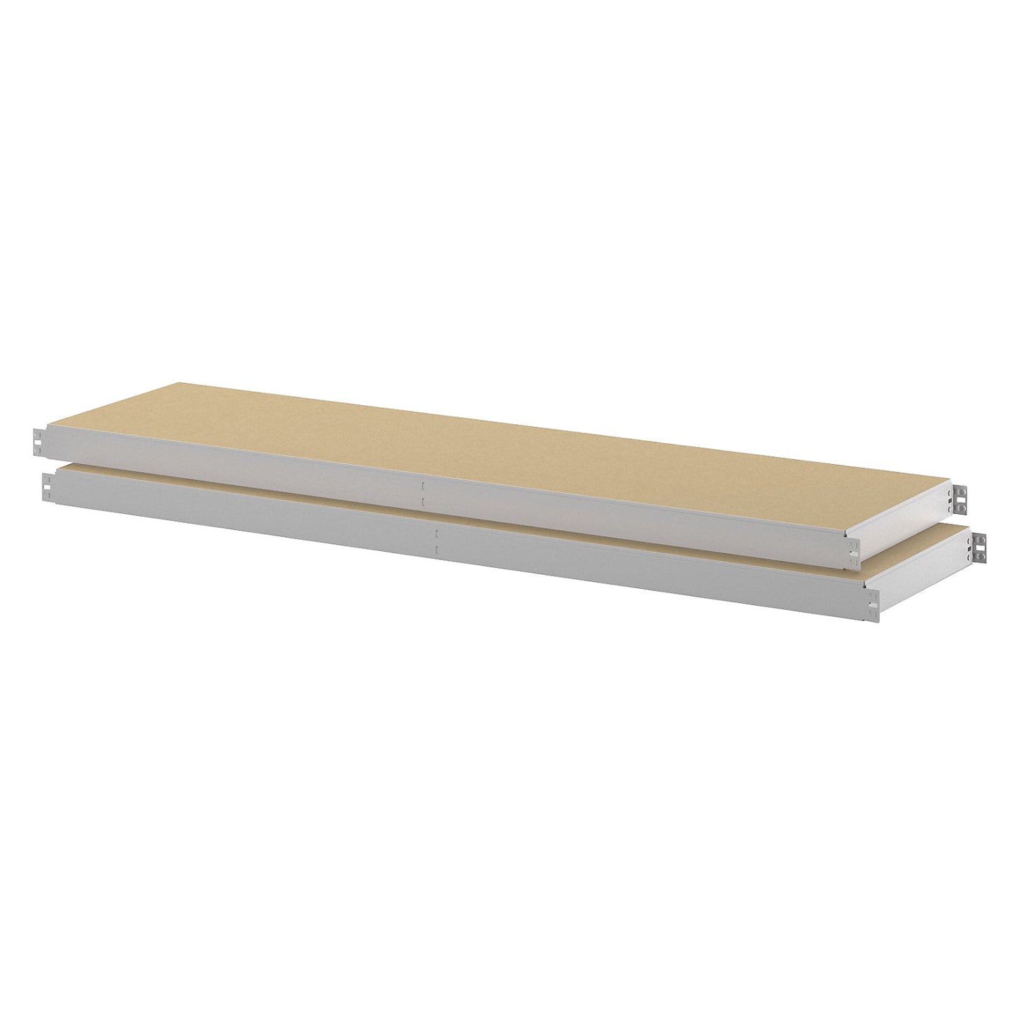 Moulded chipboard shelf, pack of 2, depth 386 mm, width 1436 mm.