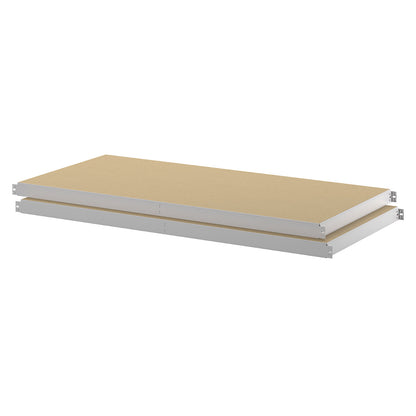 Moulded chipboard shelf, pack of 2, depth 686 mm, width 1436 mm.