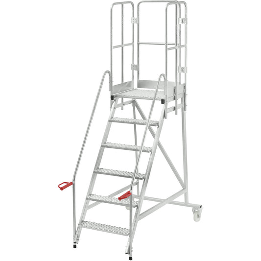 Mobile safety steps, hot dip galvanised, 6 steps.