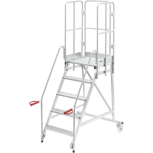 Mobile safety steps, hot dip galvanised, 5 steps.