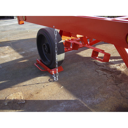 Wheel chock, double action, traffic red RAL 3020.