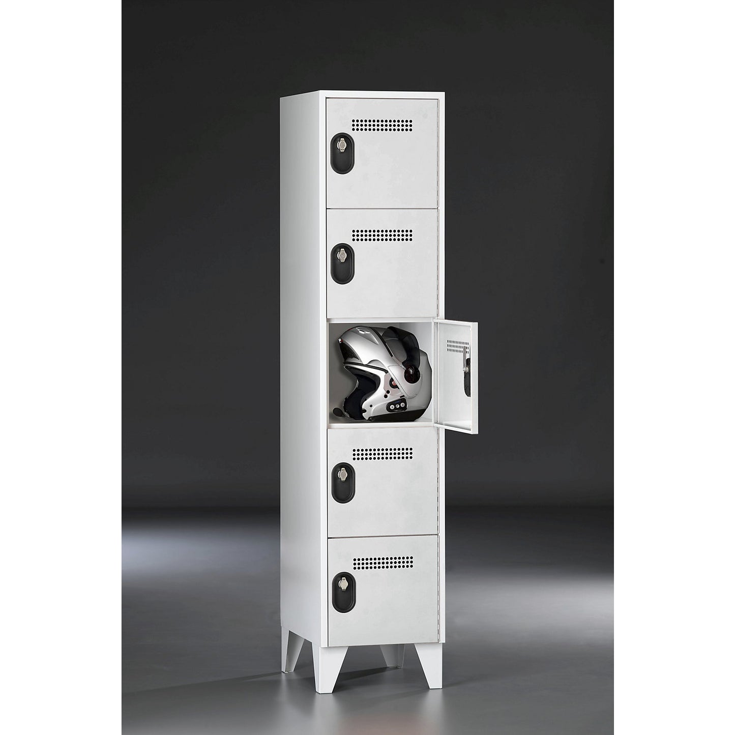 Köln 5-fold compartment locker, 1 compartment, light grey, 400 mm.