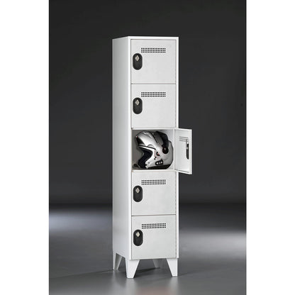 Köln 5-fold compartment locker, 1 compartment, light grey, 400 mm.