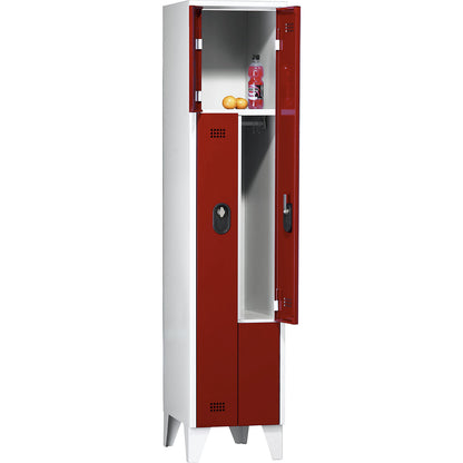 Köln Z locker, 1 compartment, W 400 mm, body / door colour light grey / flame red.