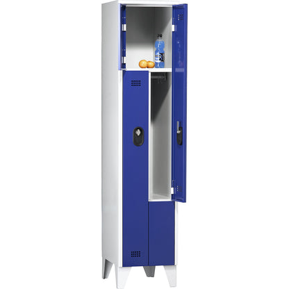 Köln Z locker, 1 compartment, W 400 mm, body / door colour light grey / gentian blue.