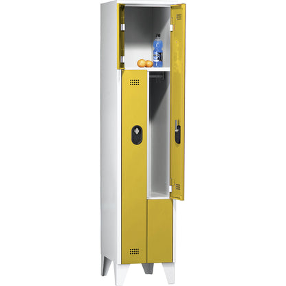 Köln Z locker, 1 compartment, W 400 mm, body / door colour light grey / zinc yellow.