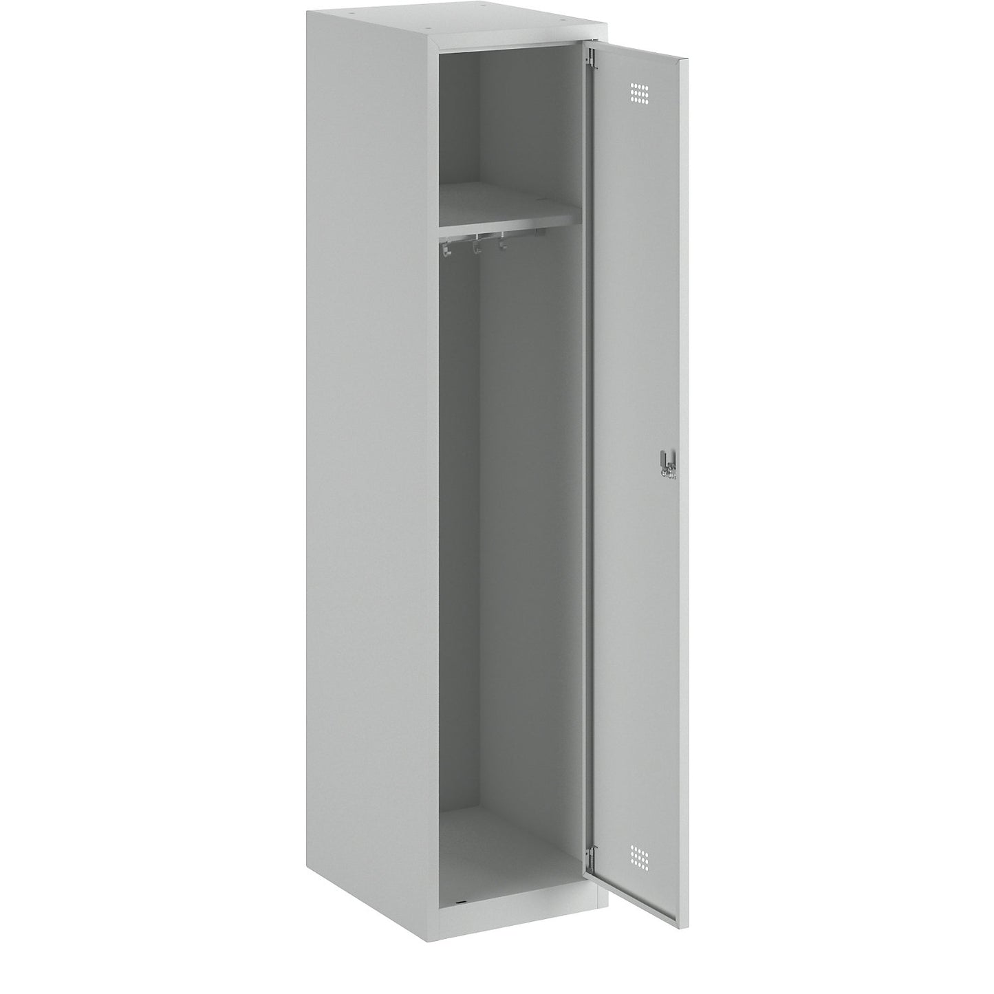 Hamburg locker, 1 compartment, width 400 mm, extension unit, light grey / light grey.