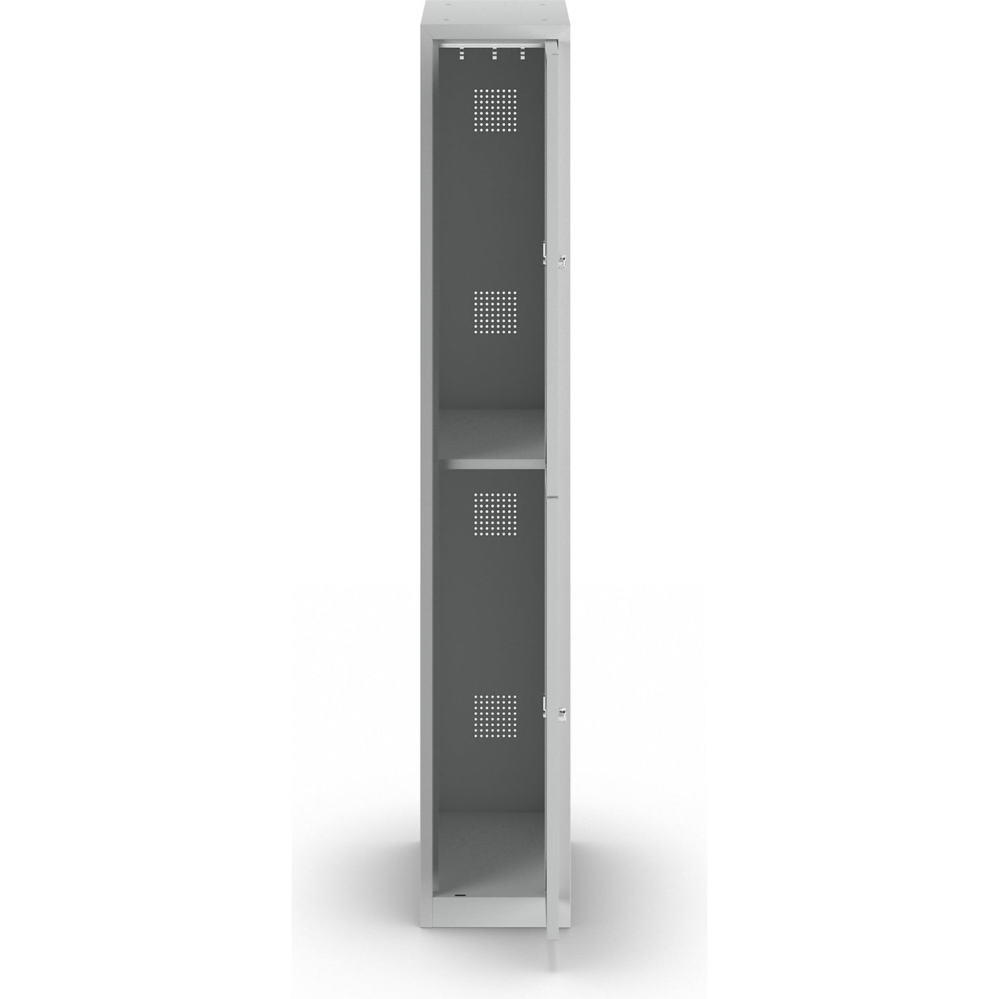 Hamburg double deck clothes locker, 1 compartment, width 300 mm, extension unit, light grey / light grey.