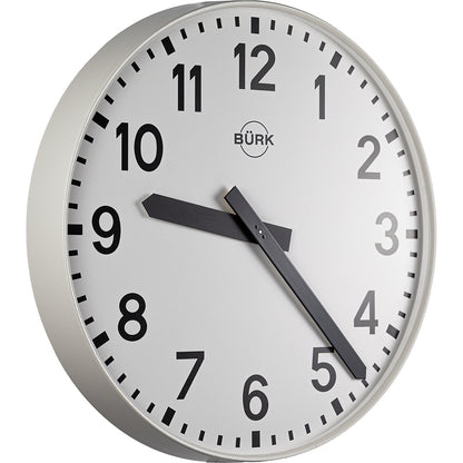 Wall clock, Ø 500 mm, radio synchronised clock, with numbers.