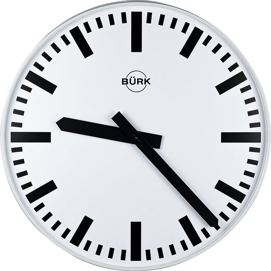 Wall clock, Ø 500 mm, quartz clock, with bars.