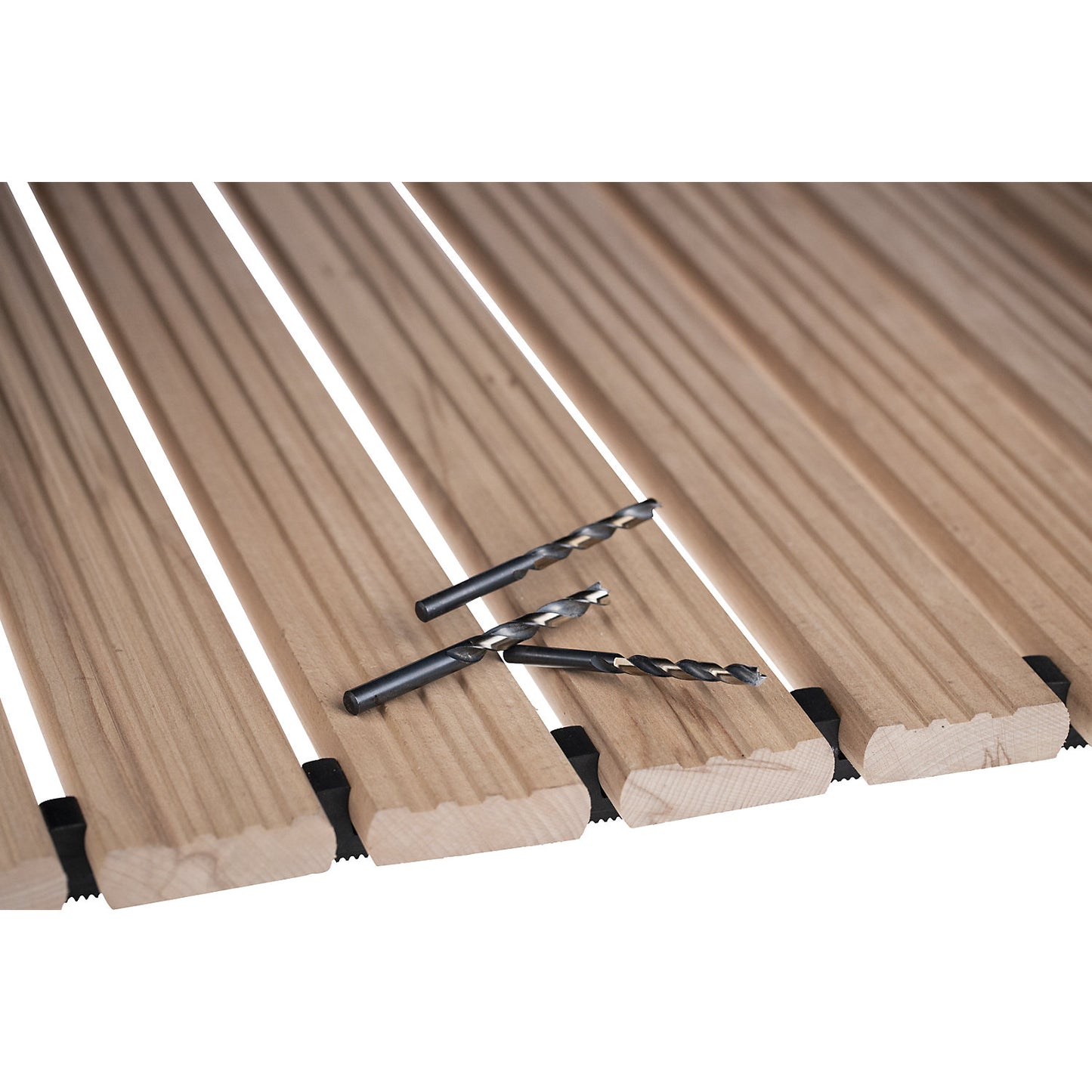Wooden safety grid Yoga, light beech finish, per per metre, without bevelled edge, width 800 mm.