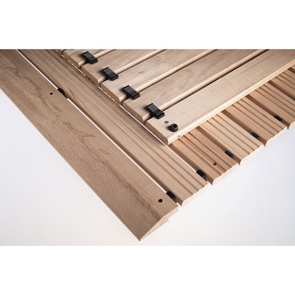 Wooden safety grid Yoga, light beech finish, per per metre, with bevelled edges on 3 sides, width 1000 mm.