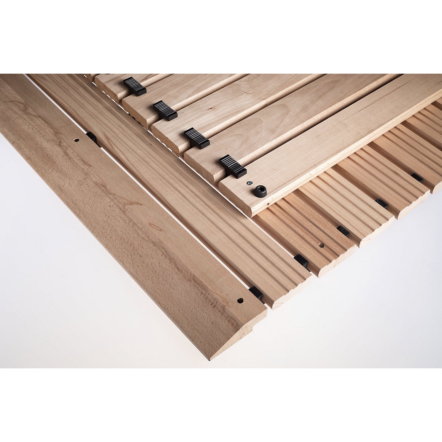 Wooden safety grid Yoga, light beech finish, per per metre, without bevelled edge, width 800 mm.