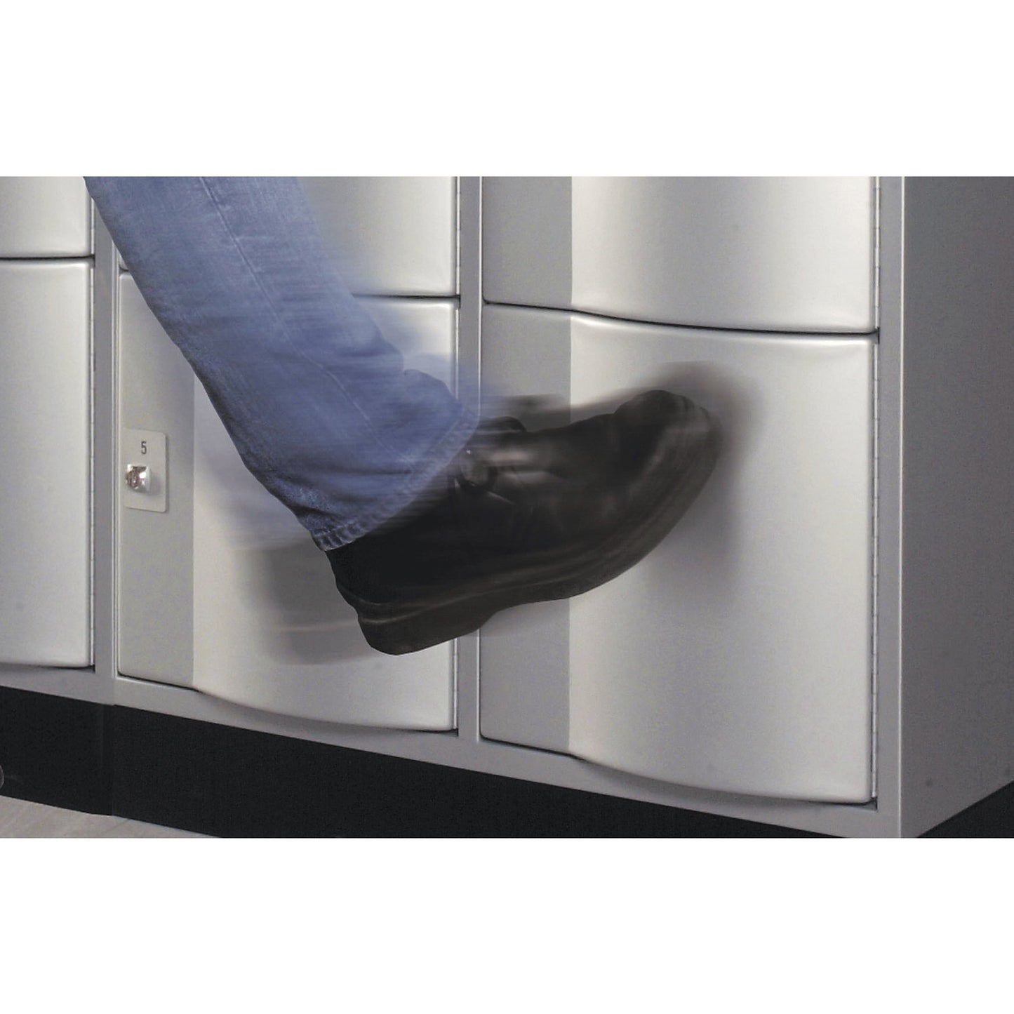 Resisto 3-fold compartment locker, 3 compartments, light grey / gentian blue.